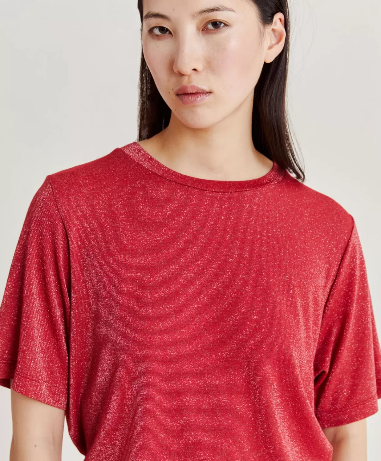 T-Shirts E Top>Momoni Thirt Iora In Jersey Lurex - Magenta