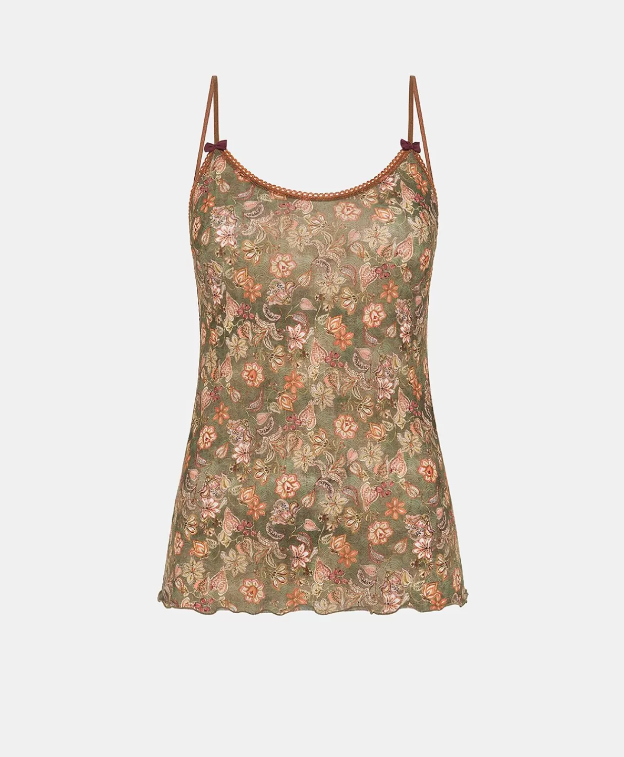 Body E Tute>Momoni Top Airelle In Nylon Stampato - Army Multicolor