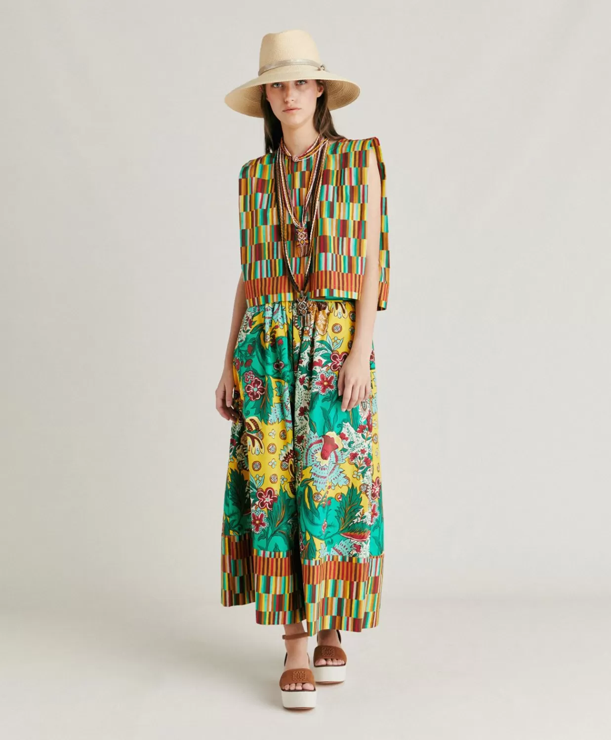T-Shirts E Top>Momoni Top Moon In Popeline - Multicolor Giallo