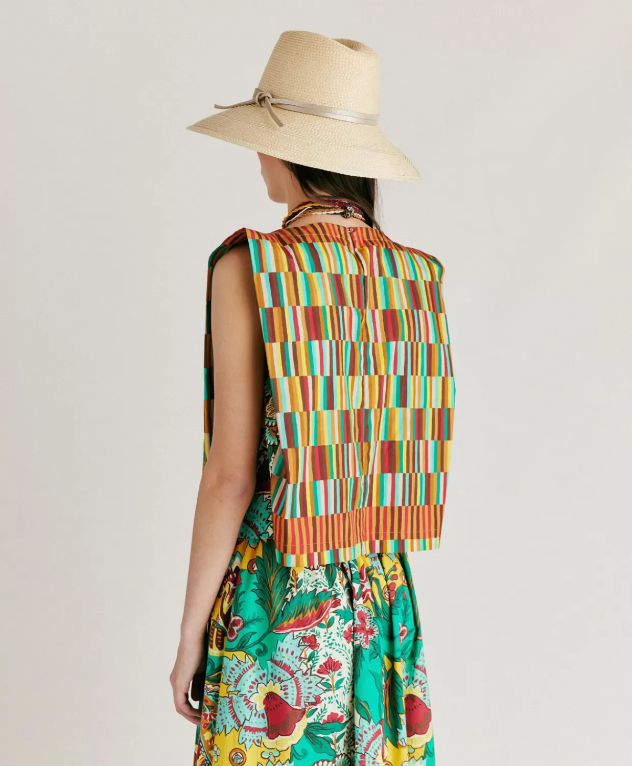 T-Shirts E Top>Momoni Top Moon In Popeline - Multicolor Giallo