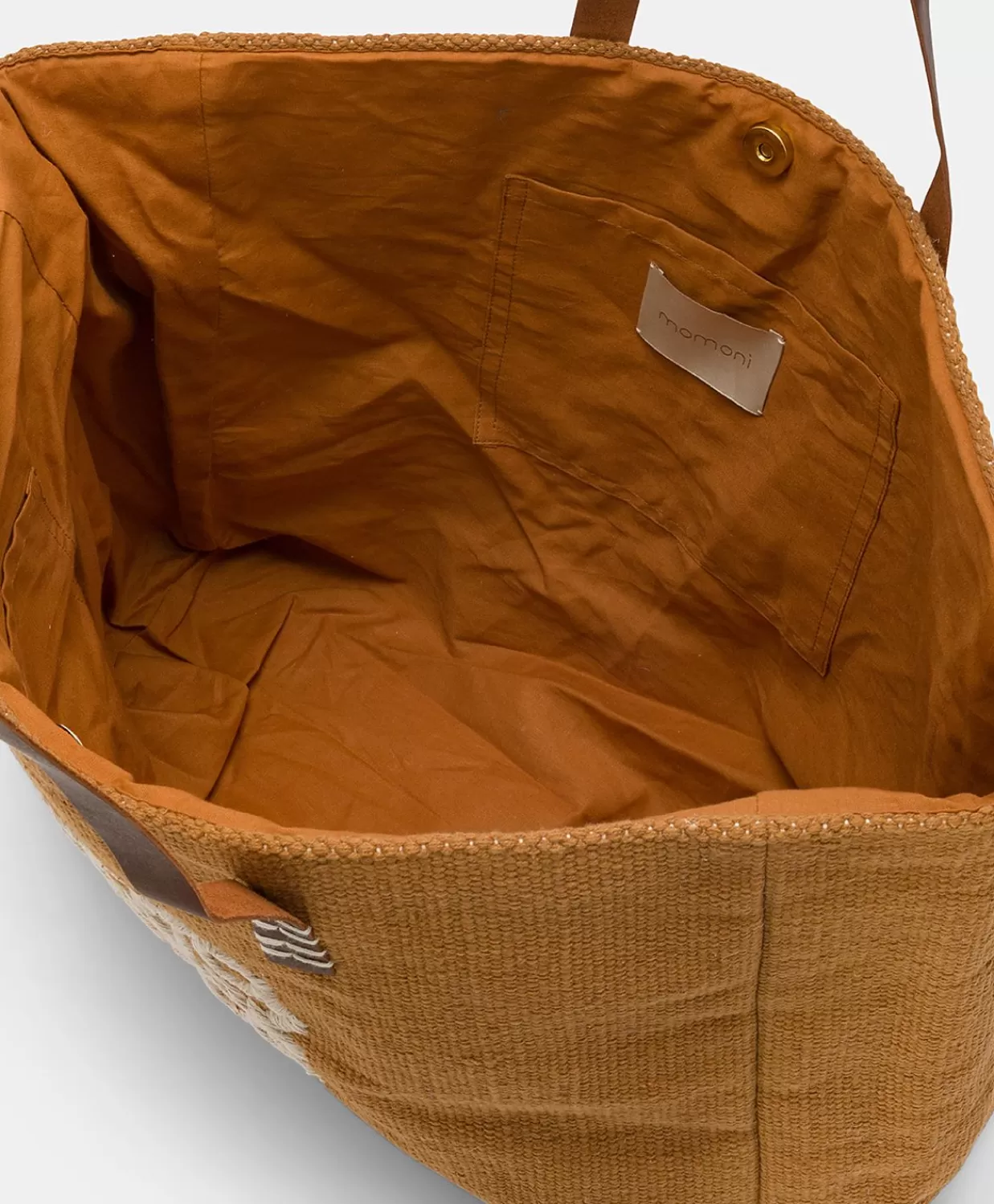 Borse E Pochette>Momoni Tote Bag Paraguan In Canvas Con Ricamo - Brandy
