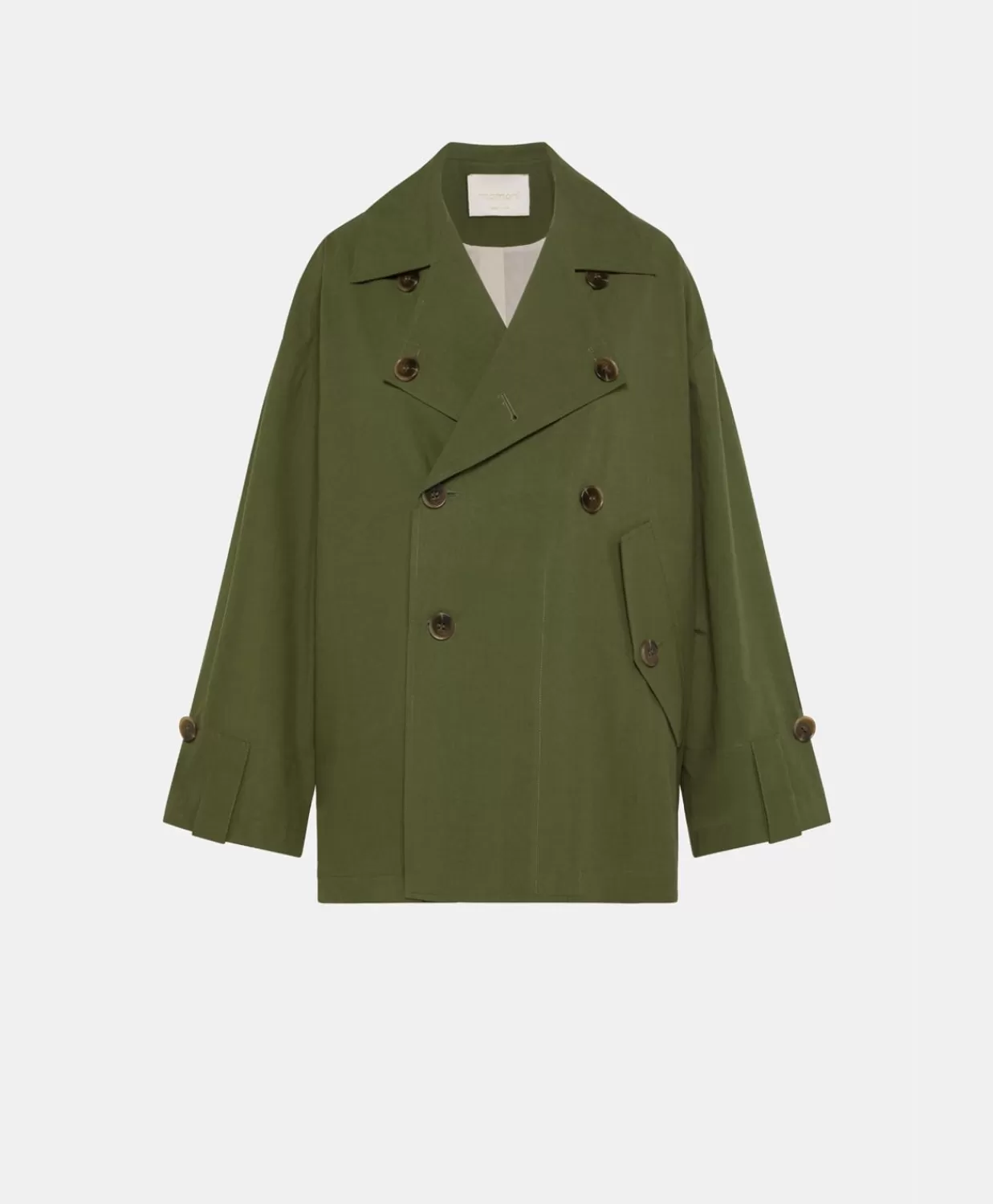 Trench E Cappotti>Momoni Trench Gazania In Cotone - Verde