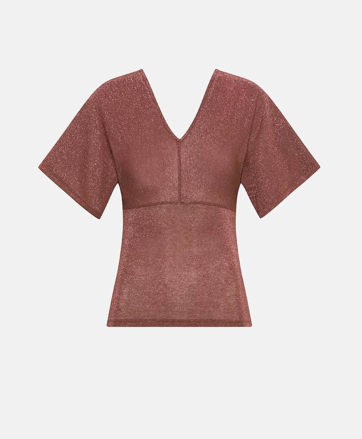 T-Shirts E Top>Momoni Tshirt Milly In Jersey Lurex - Terracotta