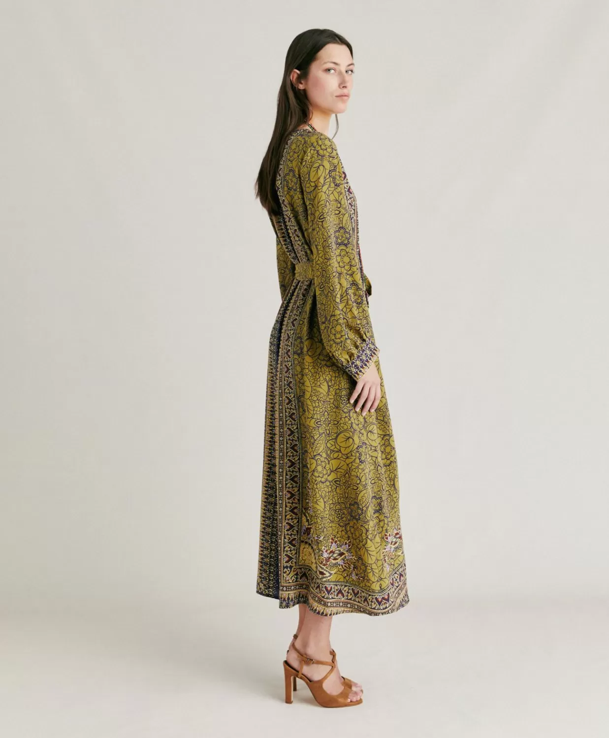 Vestiti>Momoni Vestito Adelma In Crepe De Chine - Blu Multicolor