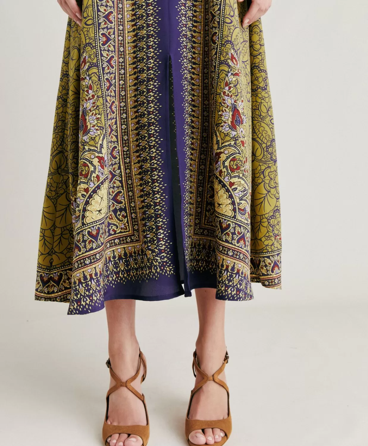 Vestiti>Momoni Vestito Adelma In Crepe De Chine - Blu Multicolor