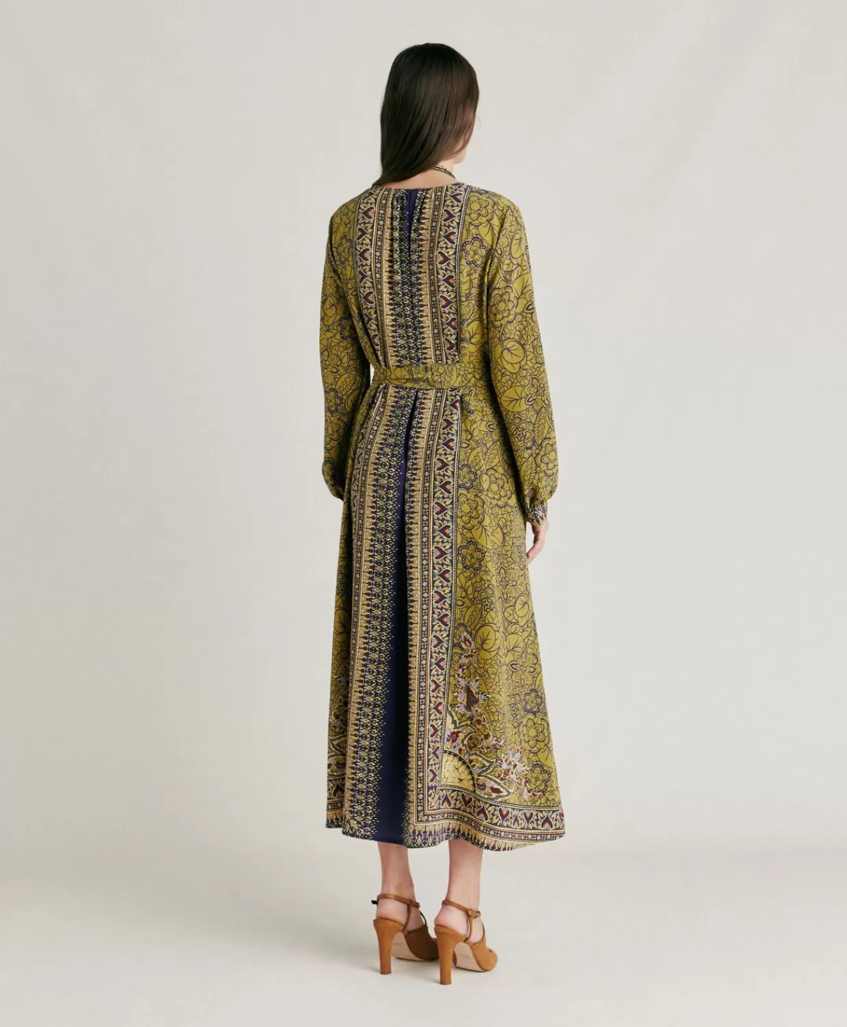 Vestiti>Momoni Vestito Adelma In Crepe De Chine - Blu Multicolor