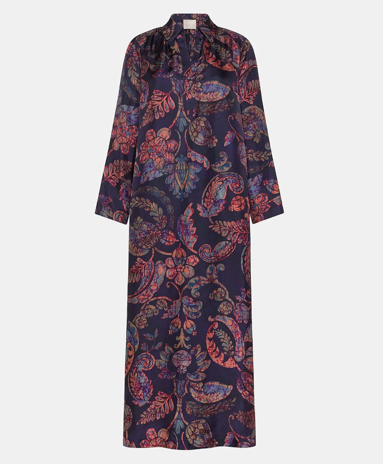 Vestiti>Momoni Vestito Aligusta In Twill Di Seta - Blu Notte Multicolor