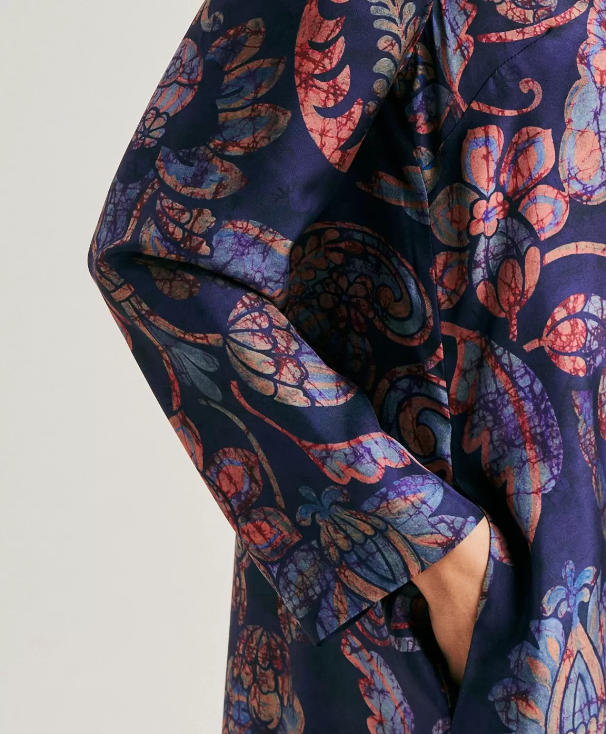 Vestiti>Momoni Vestito Aligusta In Twill Di Seta - Blu Notte Multicolor