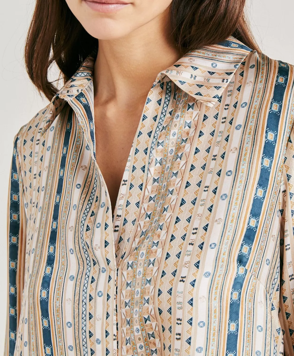 Vestiti>Momoni Vestito Aligusta In Twill Di Seta - Sabbia Multicolor