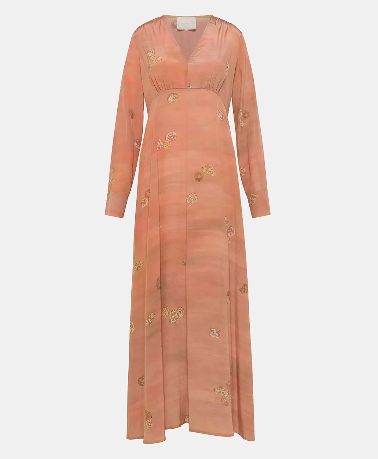 Vestiti>Momoni Vestito Cala Junco In Crepe De Chine - Rosato Multicolor